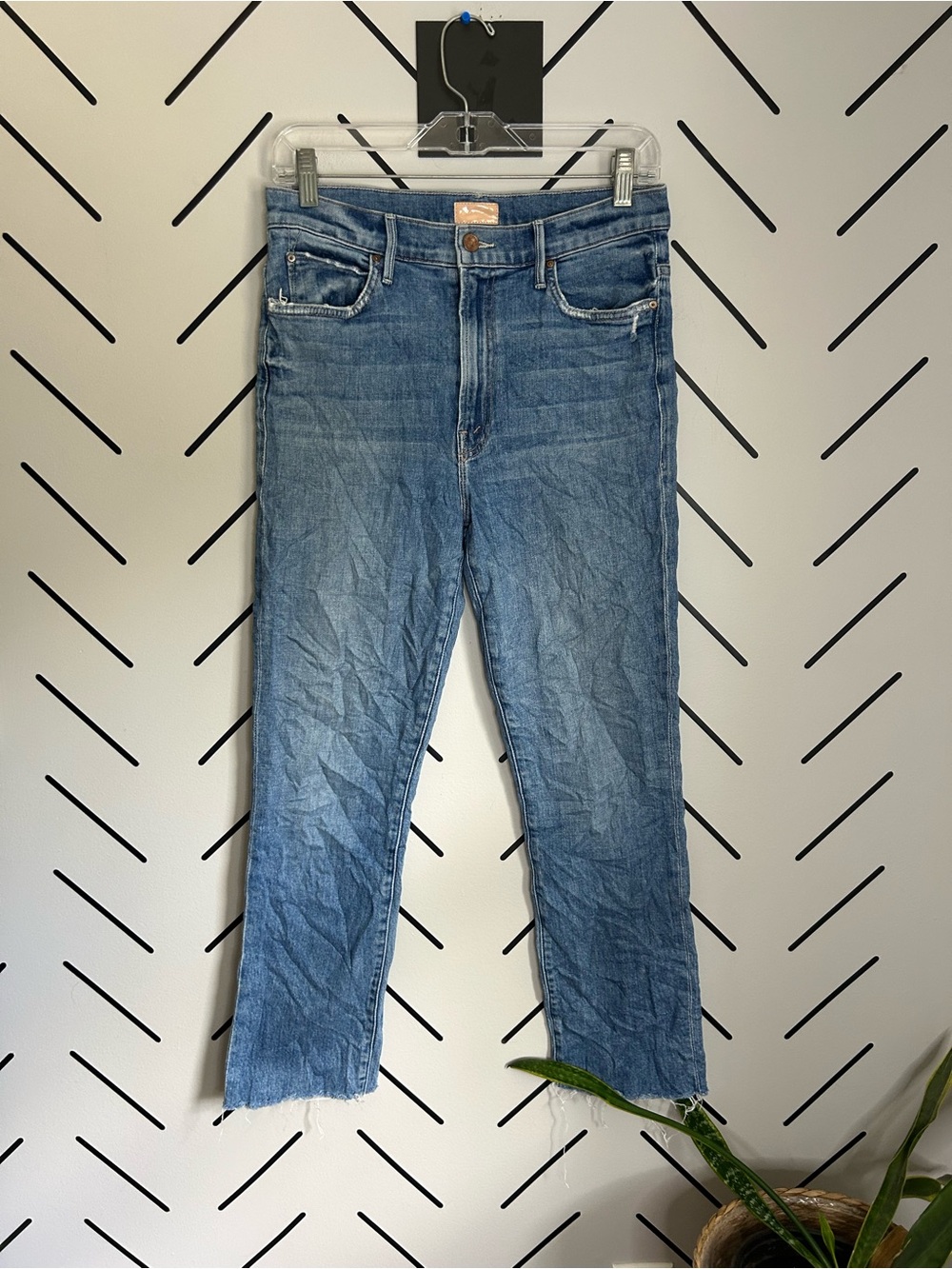 Mother jeans high waisted rascal ankle snippit in six packs on me wash